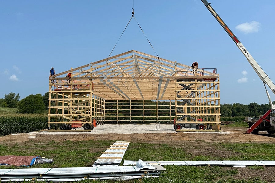 Construction work on the Dornfeld Trucking & Farms in Annawan, IL